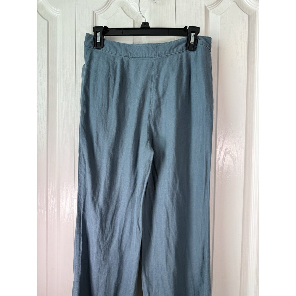 J. Jill Women's Linen Pants Size 8P Petite Blue Genuine Fit At Waist - Picture 2 of 5